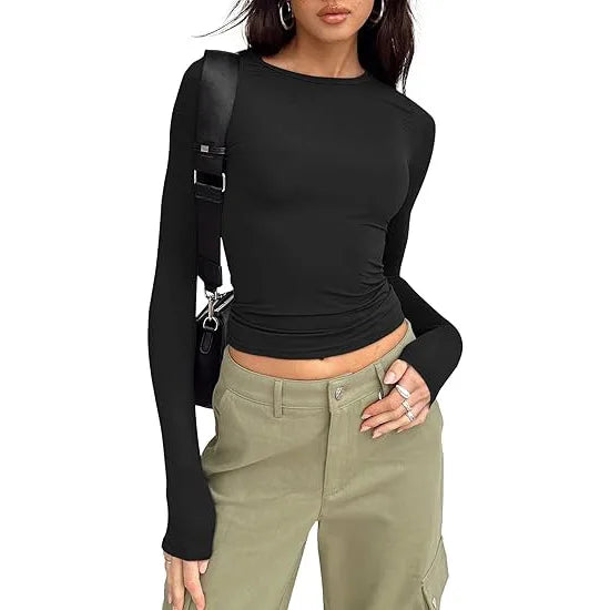Women’s Long Sleeve Slim Fit Crew Neck Top