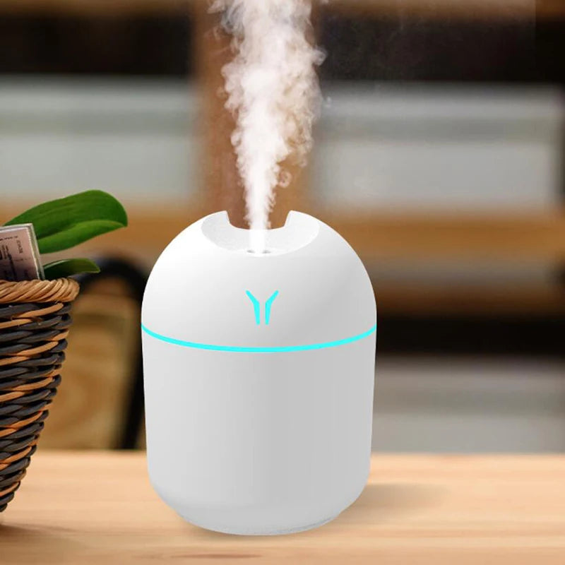 250ML USB Mini Air Humidifier & Essential Oil Diffuser – Quiet Portable Mist Humidifier for Home, Office & Car