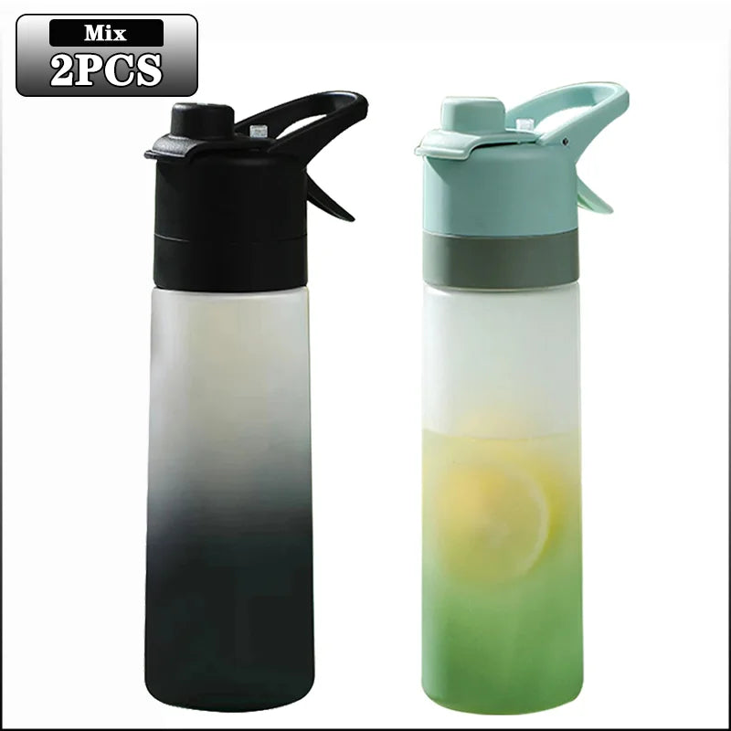 2-in-1 Spray Mist Water Bottle – 650ml Hydration Bottle
