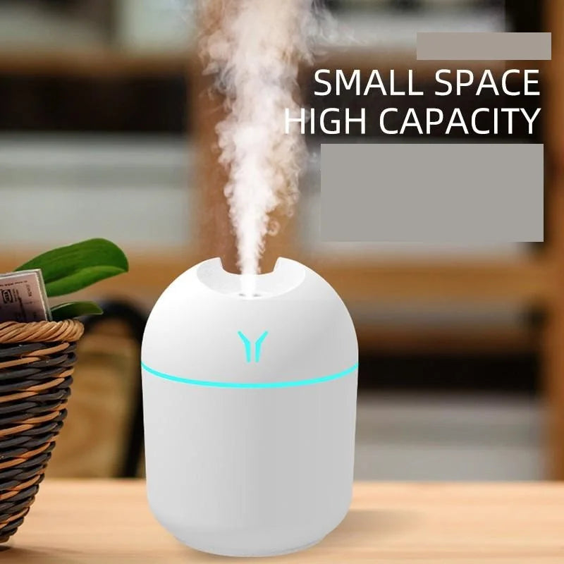 250ML USB Mini Air Humidifier & Essential Oil Diffuser – Quiet Portable Mist Humidifier for Home, Office & Car