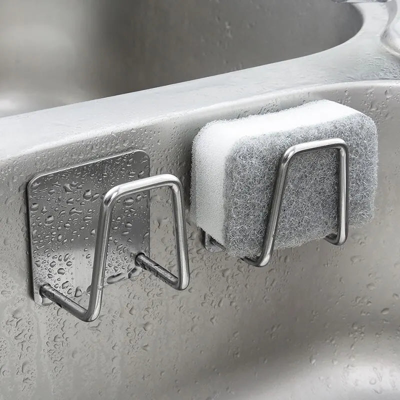 Stainless Steel Sink Sponge Holder – Suction Cup Kitchen Organizer