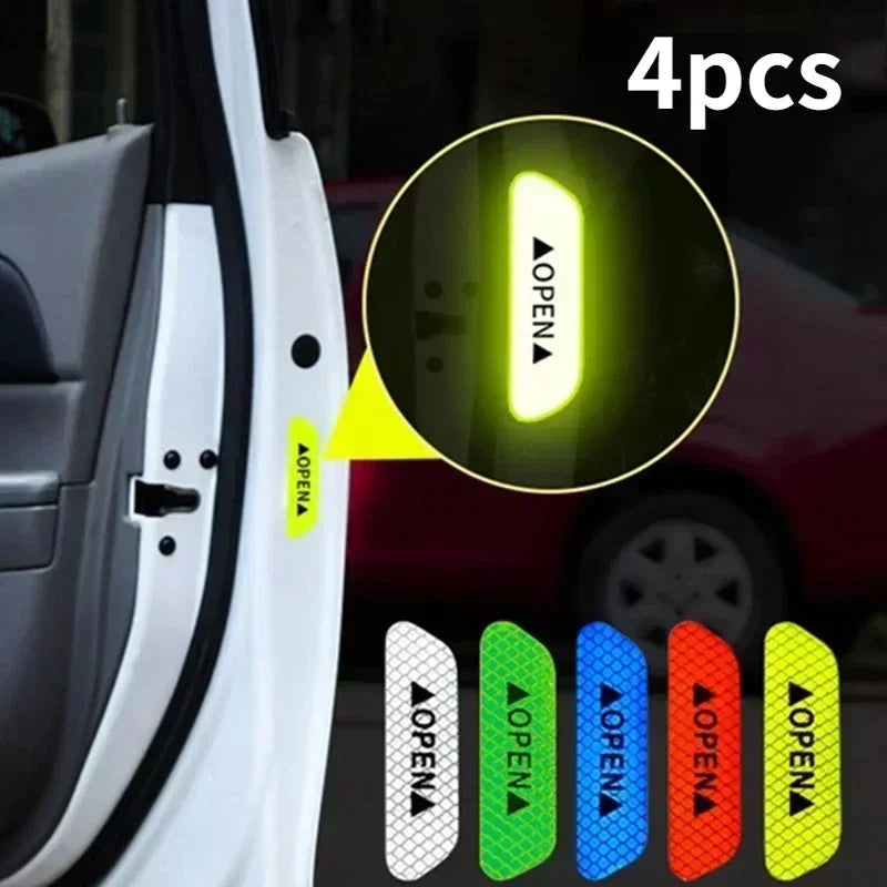 4PCS Reflective Car Door Warning Stickers