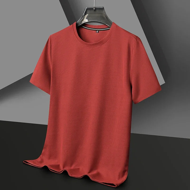 AURELLE Men's Summer Waffle Knit T-Shirt – Breathable Crew Neck Tee
