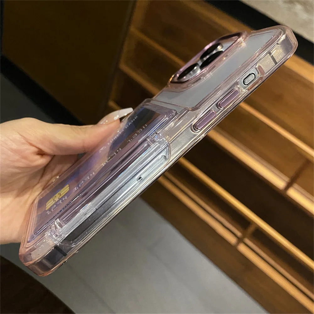 Clear Card Holder Phone Case – Shockproof Wallet Case for iPhone