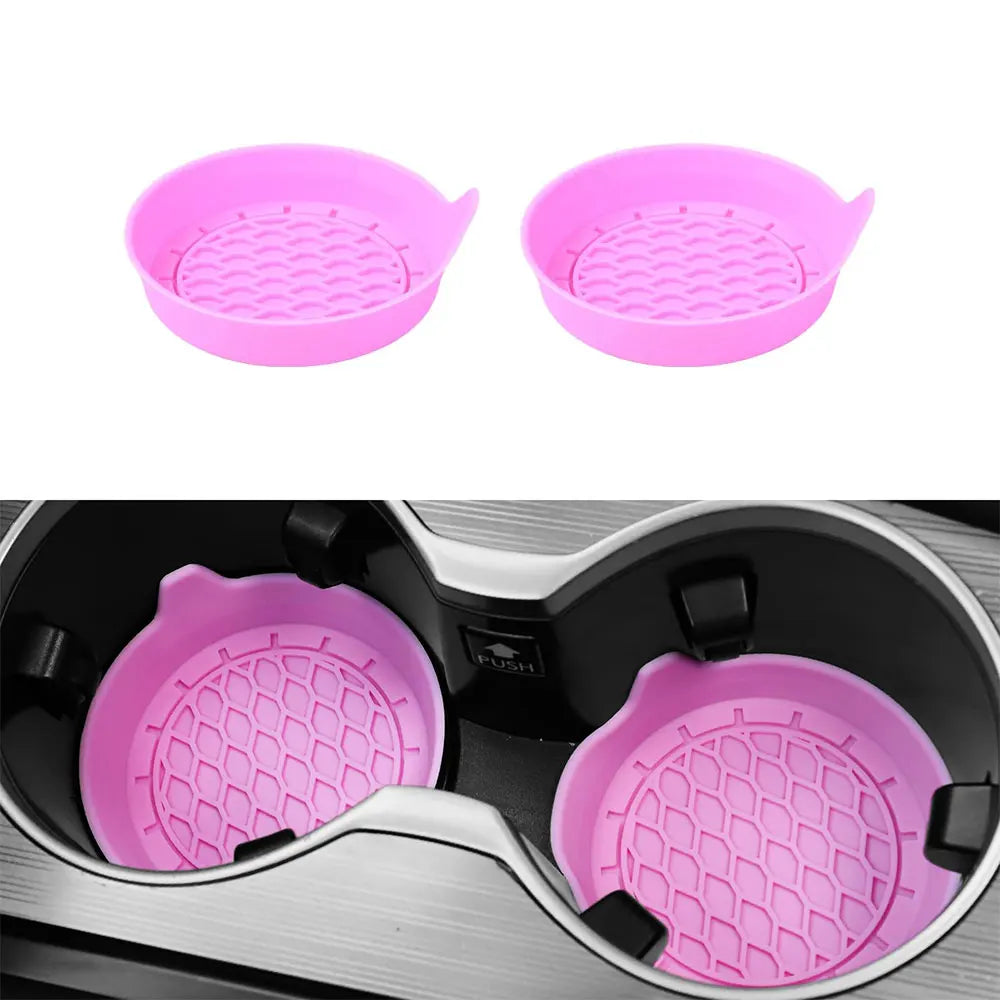 2/4-Pack Silicone Car Cup Holder Coasters – Universal Non-Slip Cup Holder Inserts