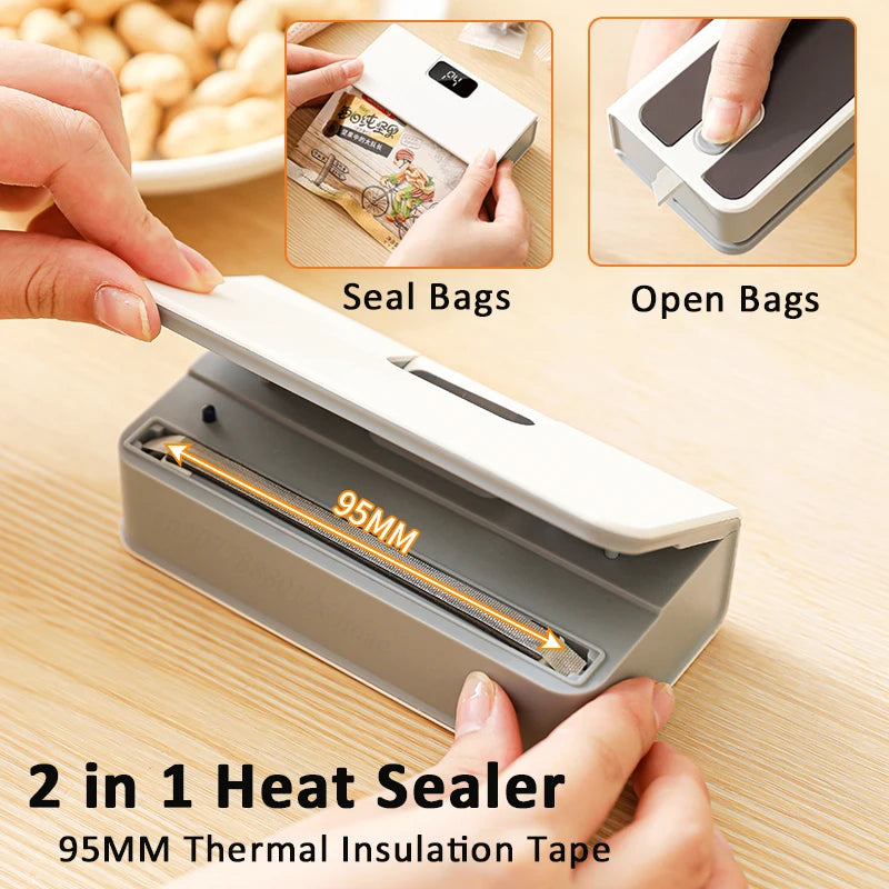2-in-1 Mini Bag Sealer & Cutter – USB Rechargeable Food Bag Heat Sealer