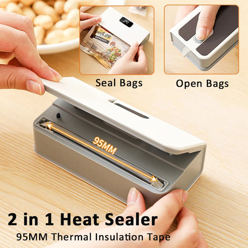 2-in-1 Mini Bag Sealer & Cutter – USB Rechargeable Food Bag Heat Sealer