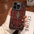 Persian Carpet Floral Phone Case – Matte Shockproof TPU Cover for iPhone