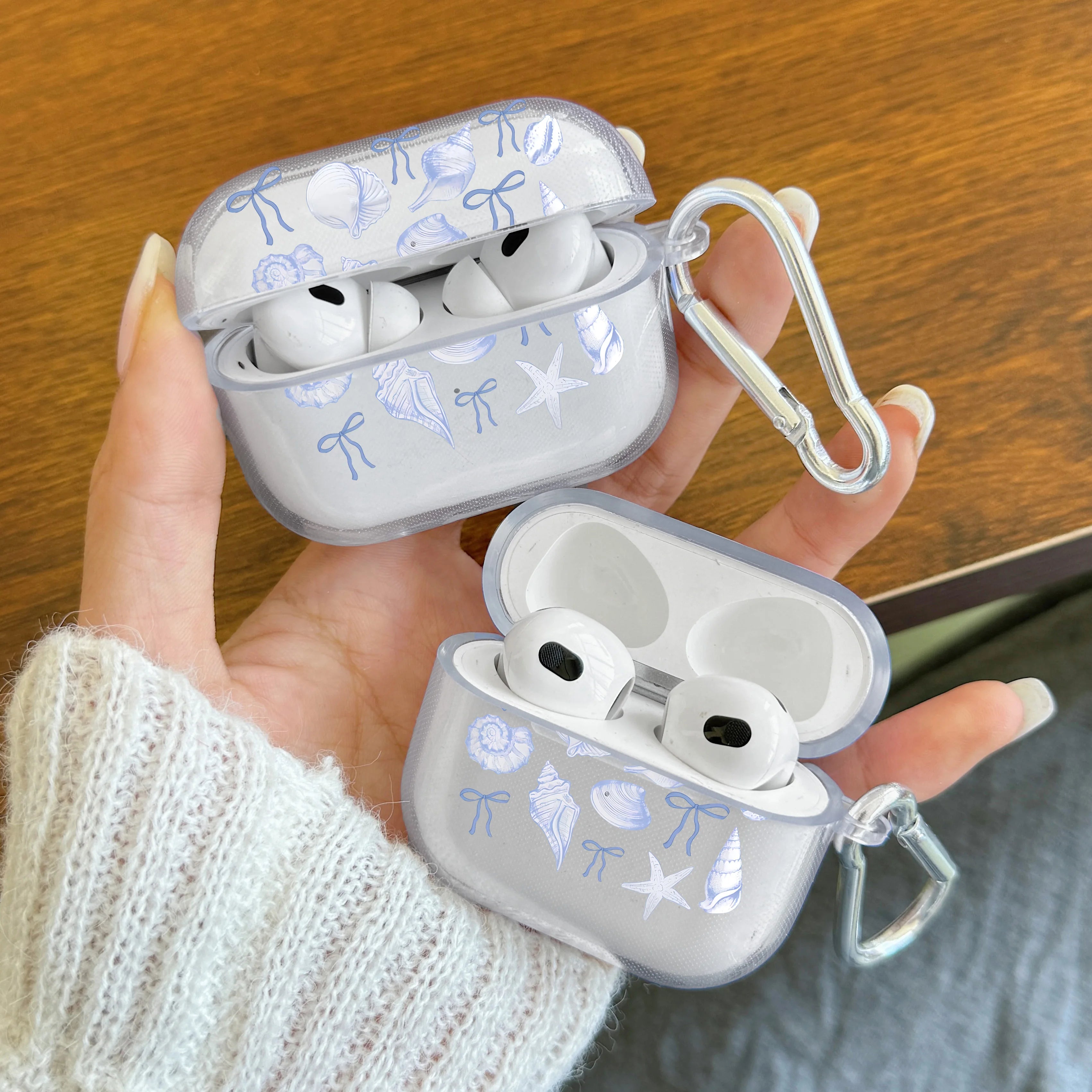 Pink Bow AirPods Case with Keychain – Cute TPU Protective Cover for AirPods