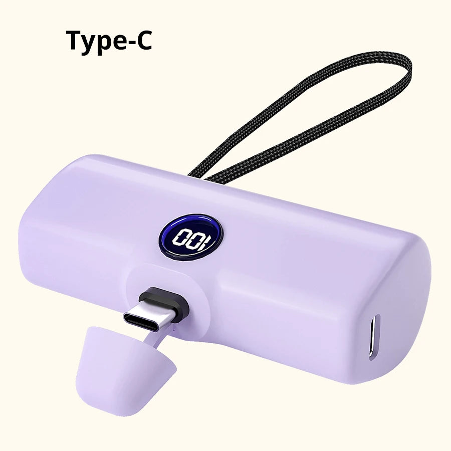 Mini 5000mAh Fast Charging Power Bank | Portable USB-C & Lightning Charger