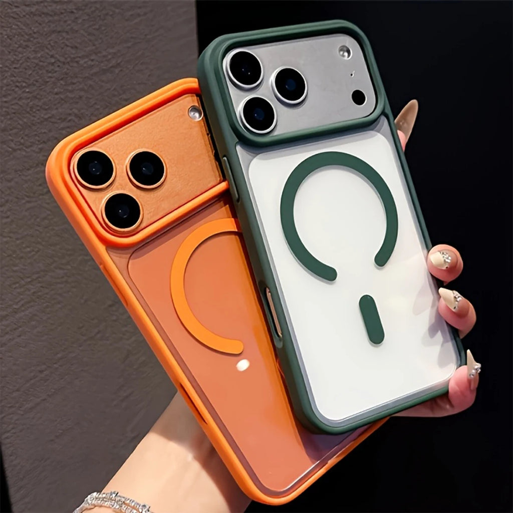 Clear Magnetic iPhone Case – Soft-Touch Shockproof Bumper & Raised Camera Protection
