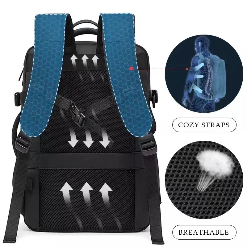 BANGE Expandable Business Travel Backpack – Waterproof 17.3" Laptop Backpack with USB Port