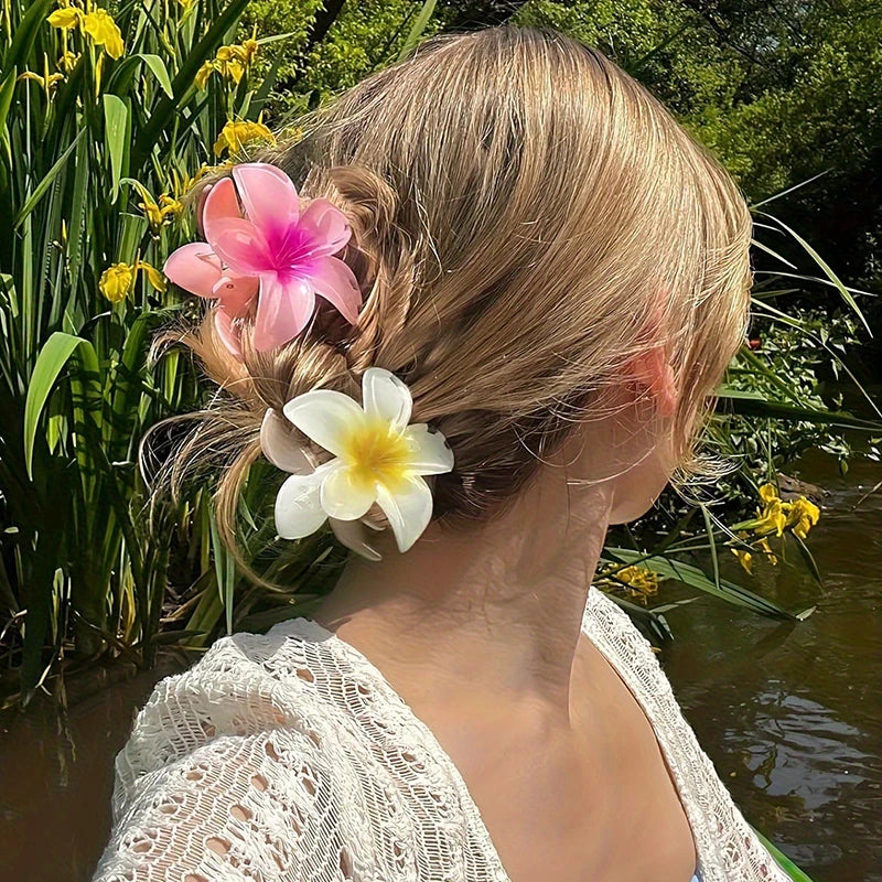 AURELLE Bohemia Flower Hair Claw Clip – Large Women's Fashion Hair Accessory