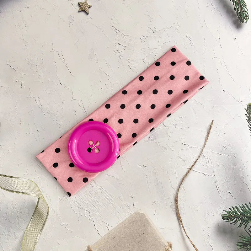 Y2K Retro Polka Dot Stretch Headband