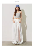 Women's High-Waisted Wide Leg Jeans – Pearl &amp; Lace Detail Denim Pants