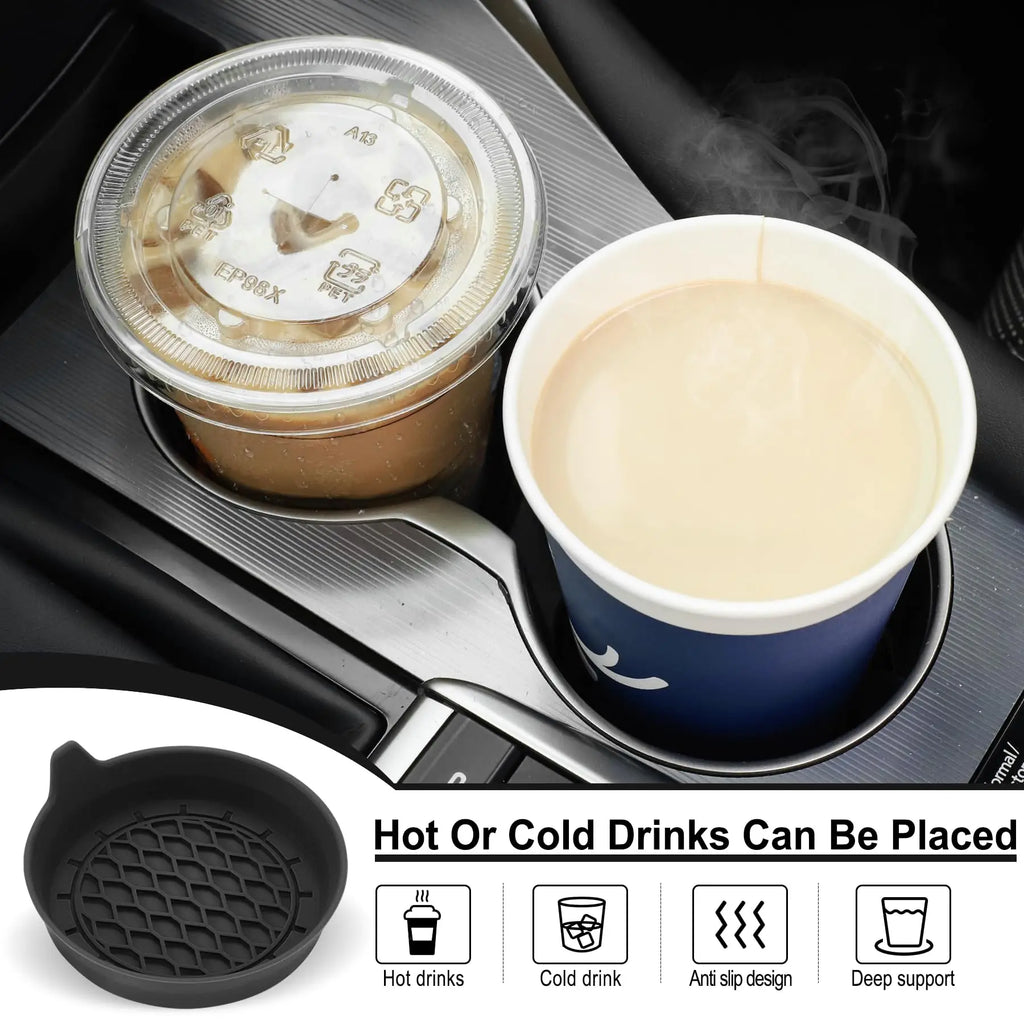 2/4-Pack Silicone Car Cup Holder Coasters – Universal Non-Slip Cup Holder Inserts