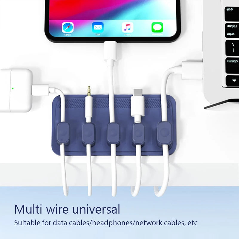 Multipurpose Magnetic Organizer Desktop Cable Clip Mouse Wire Protector Cord Winder Self-Adhesive Fixed USB Charging Line Holder