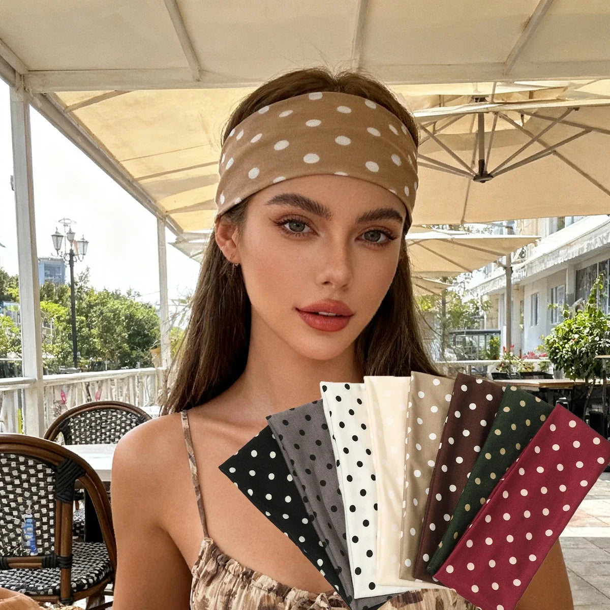 Y2K Retro Polka Dot Stretch Headband