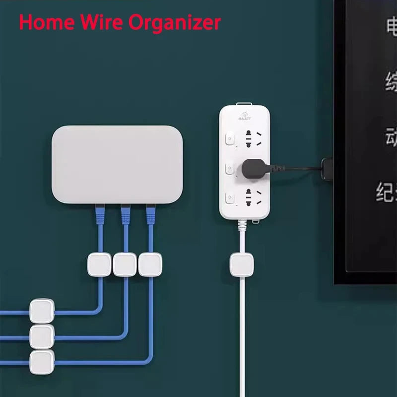 Magnetic Cable Organizer Clips – Adhesive Cord Holder for Desk & Home