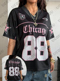 Women’s Chicago No. 88 Oversized Football Jersey T-Shirt
