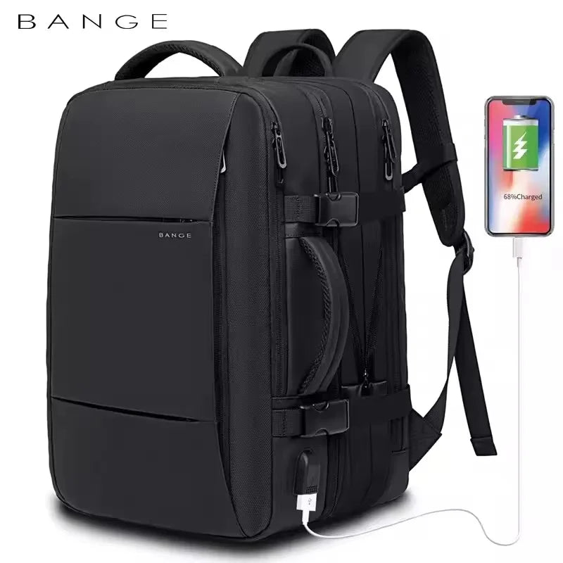 BANGE Expandable Business Travel Backpack – Waterproof 17.3" Laptop Backpack with USB Port