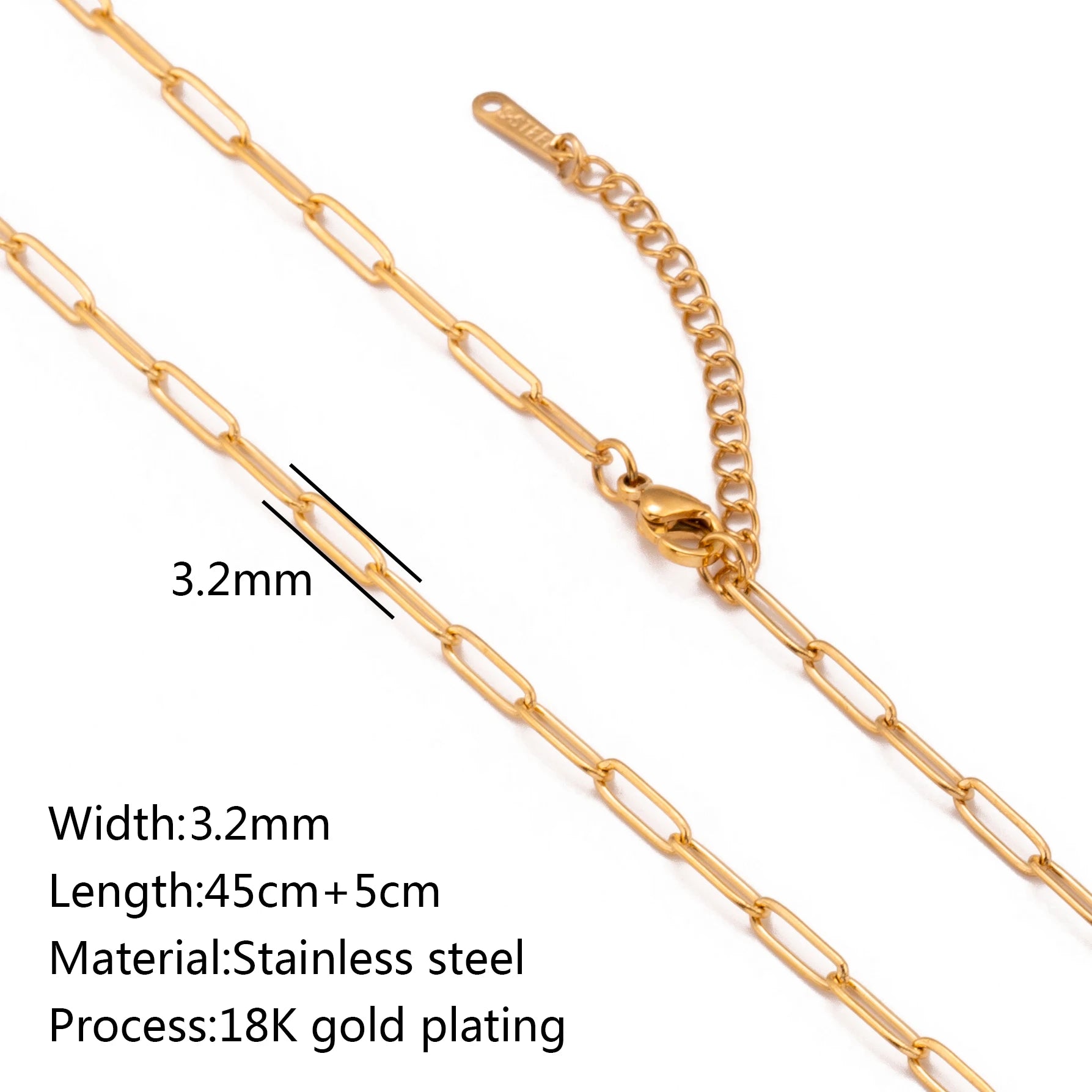 5-Piece 18K Gold PVD Stainless Steel Chain Necklace Set
