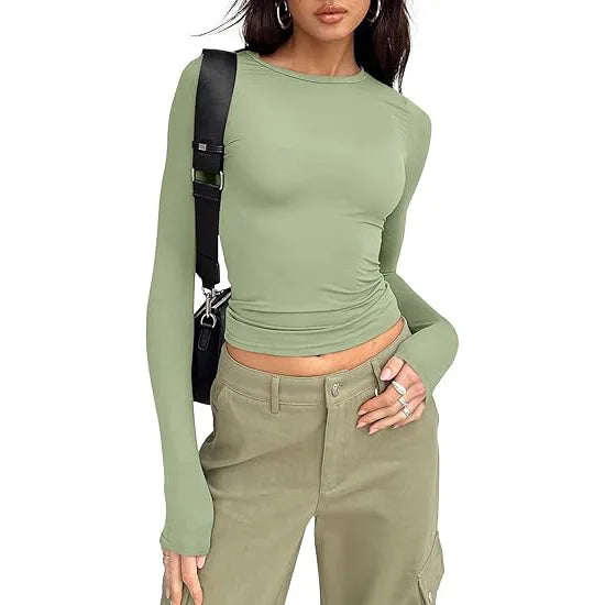 Women’s Long Sleeve Slim Fit Crew Neck Top