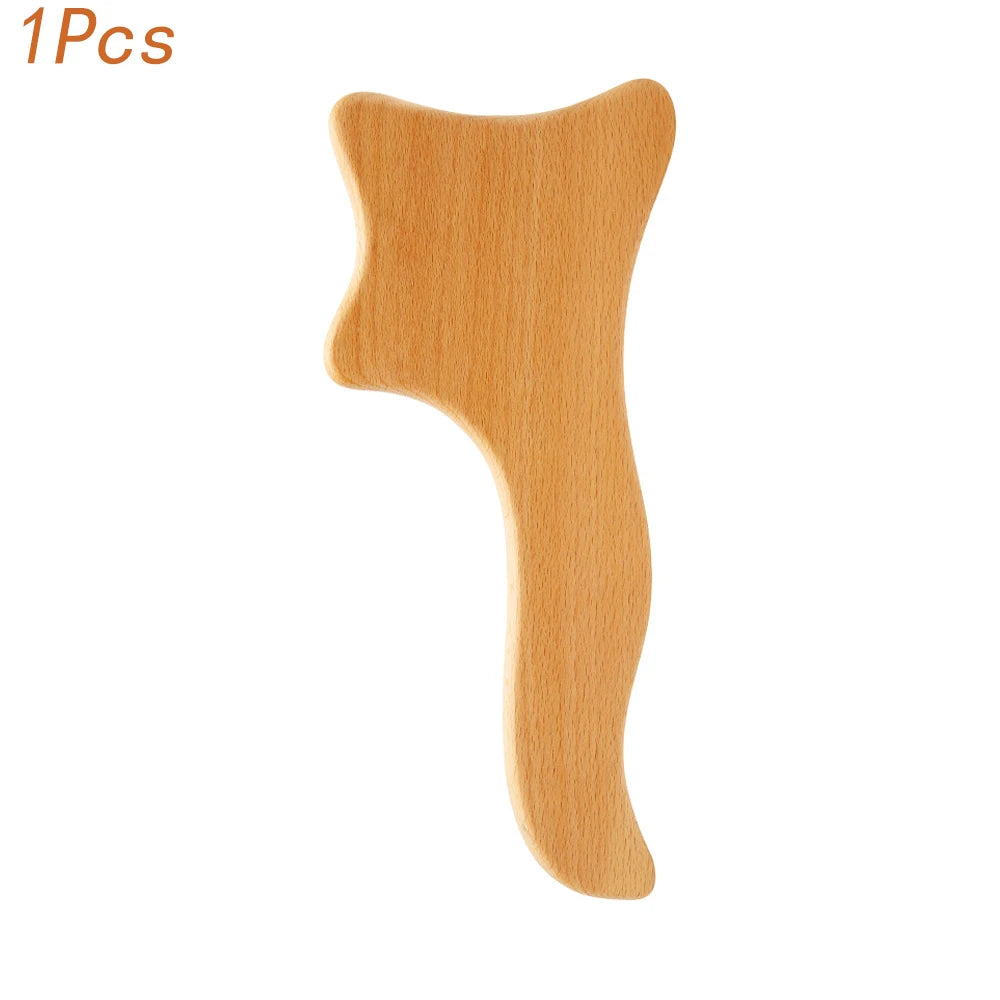 Wooden Gua Sha Body Massager – Beech Wood Maderotherapy Massage Tool