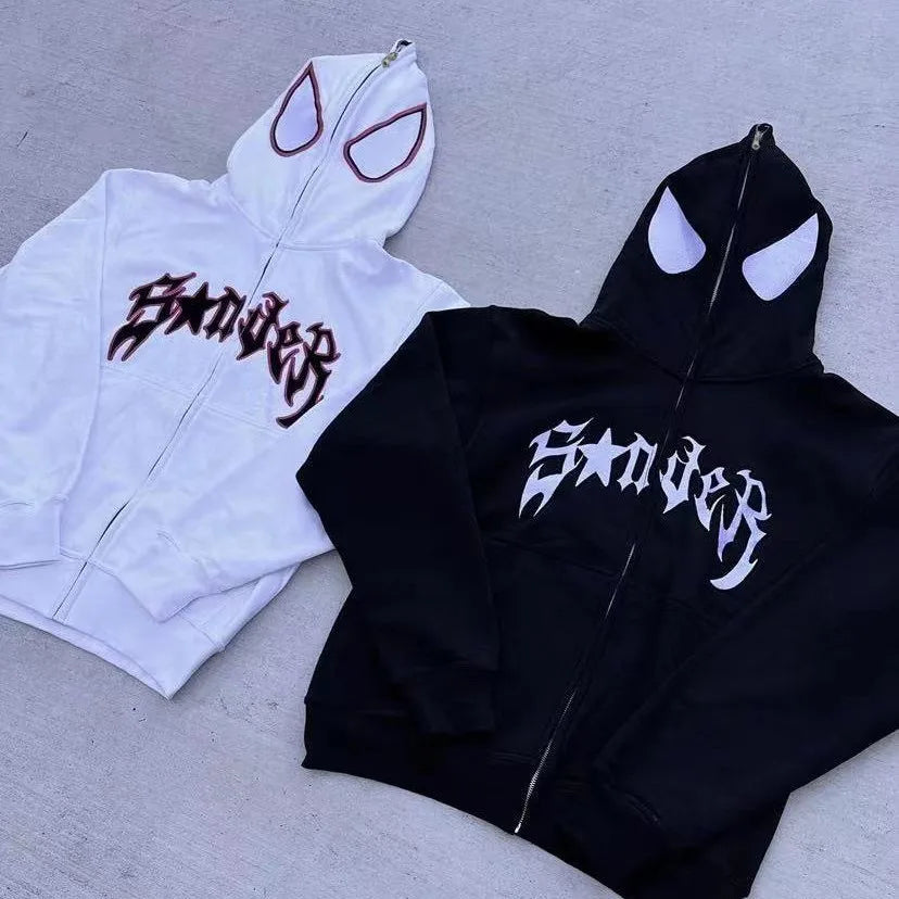 Y2K Graphic Full-Zip Oversized Hoodie