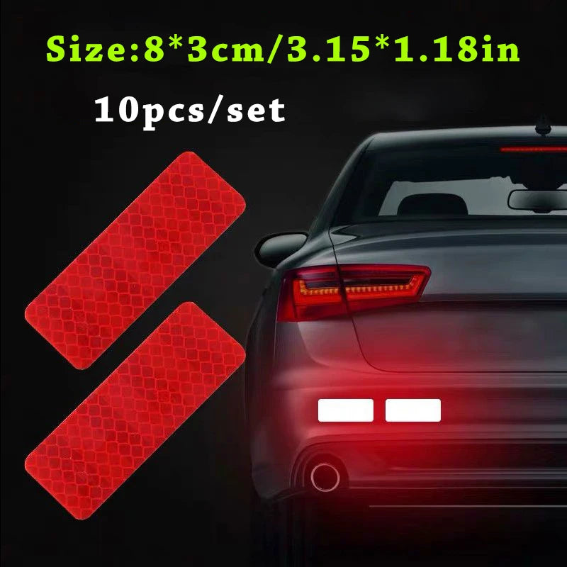 10PCS Car Bumper Reflective Safety Strips
