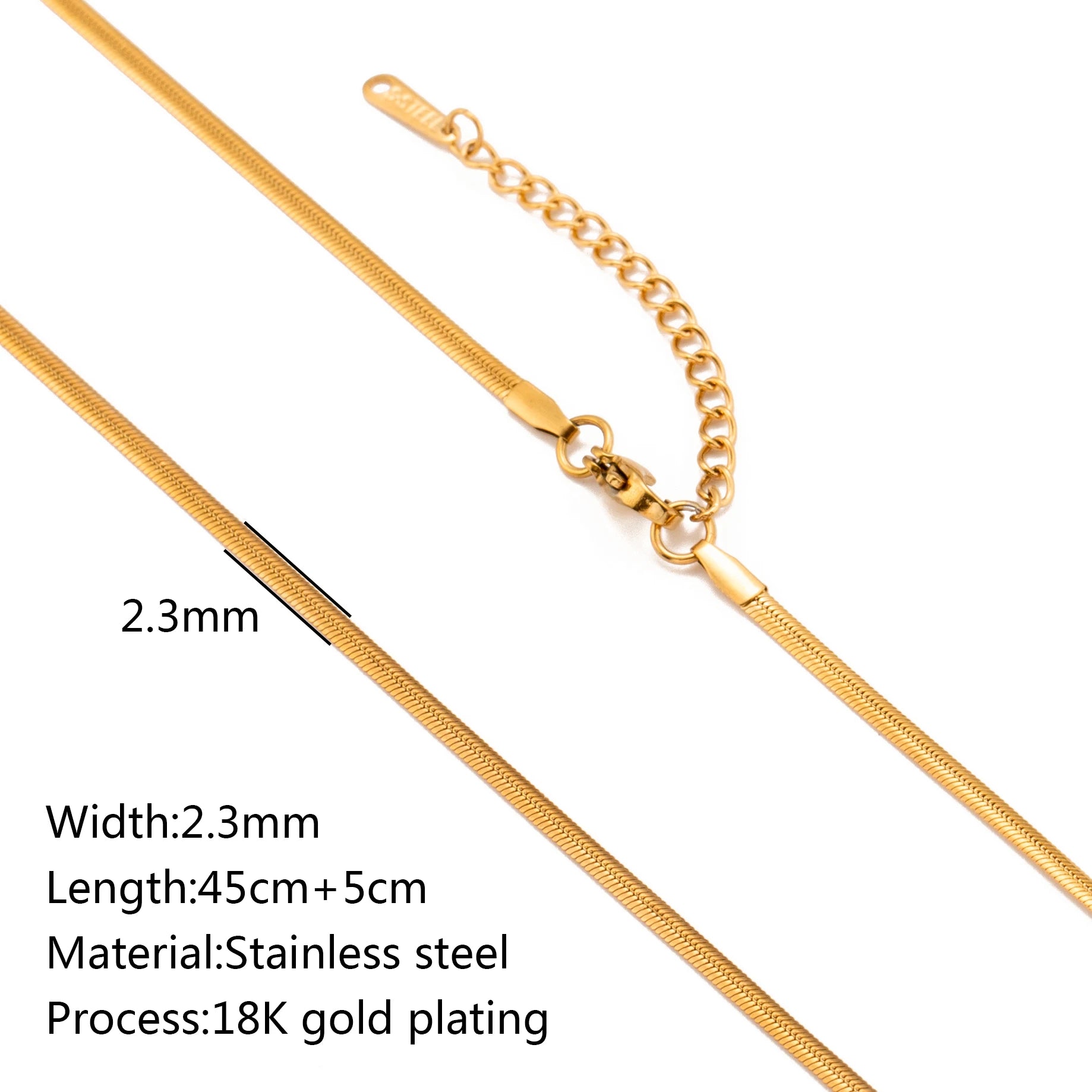 5-Piece 18K Gold PVD Stainless Steel Chain Necklace Set
