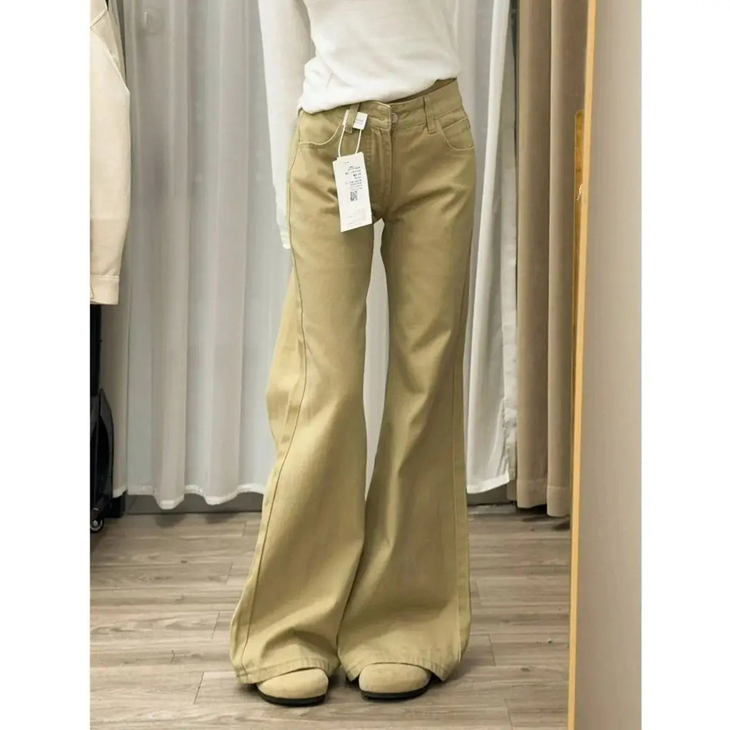 Women's High-Waisted Flare Jeans – Stretch Bell Bottom Denim Pants