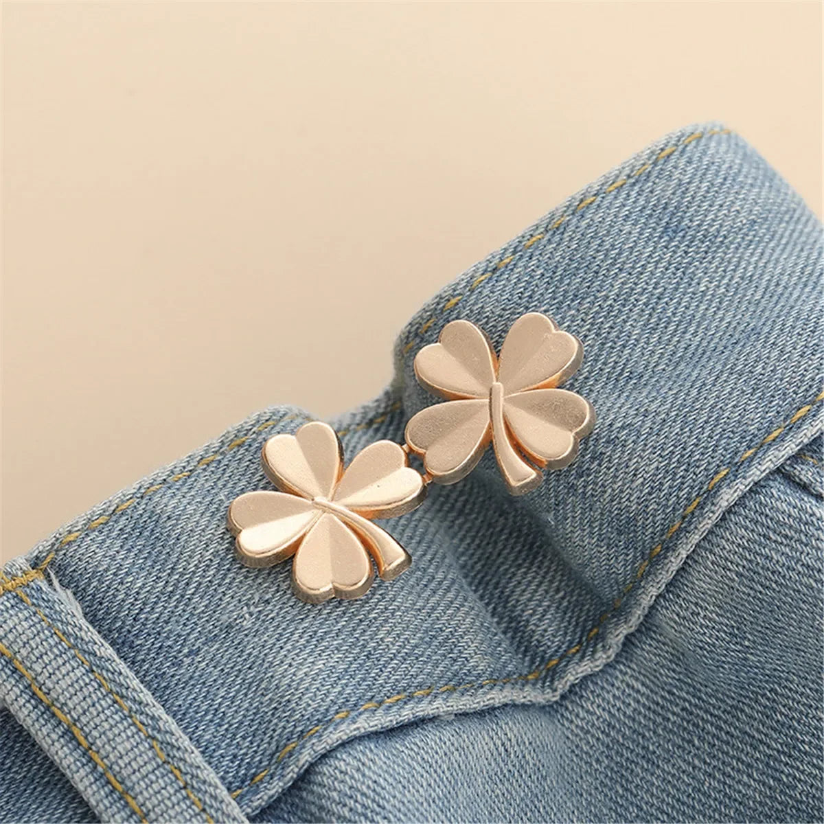 Adjustable Jeans Waist Button Tighteners – 1 Pair No-Sew Waist Adjuster Clips