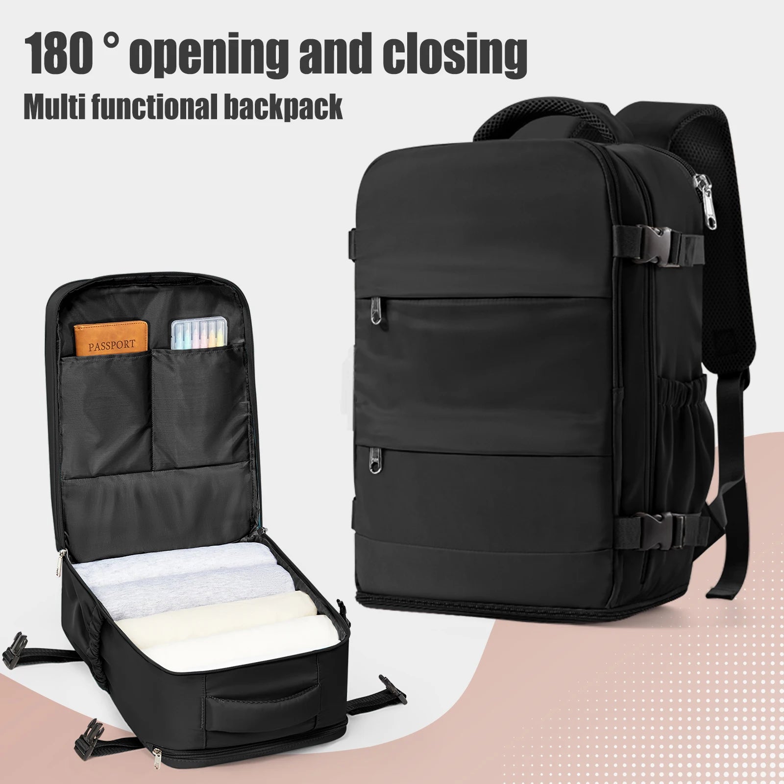 FLCC 40x30x20 Travel Backpack – Cabin Carry-On Laptop Backpack for Men & Women