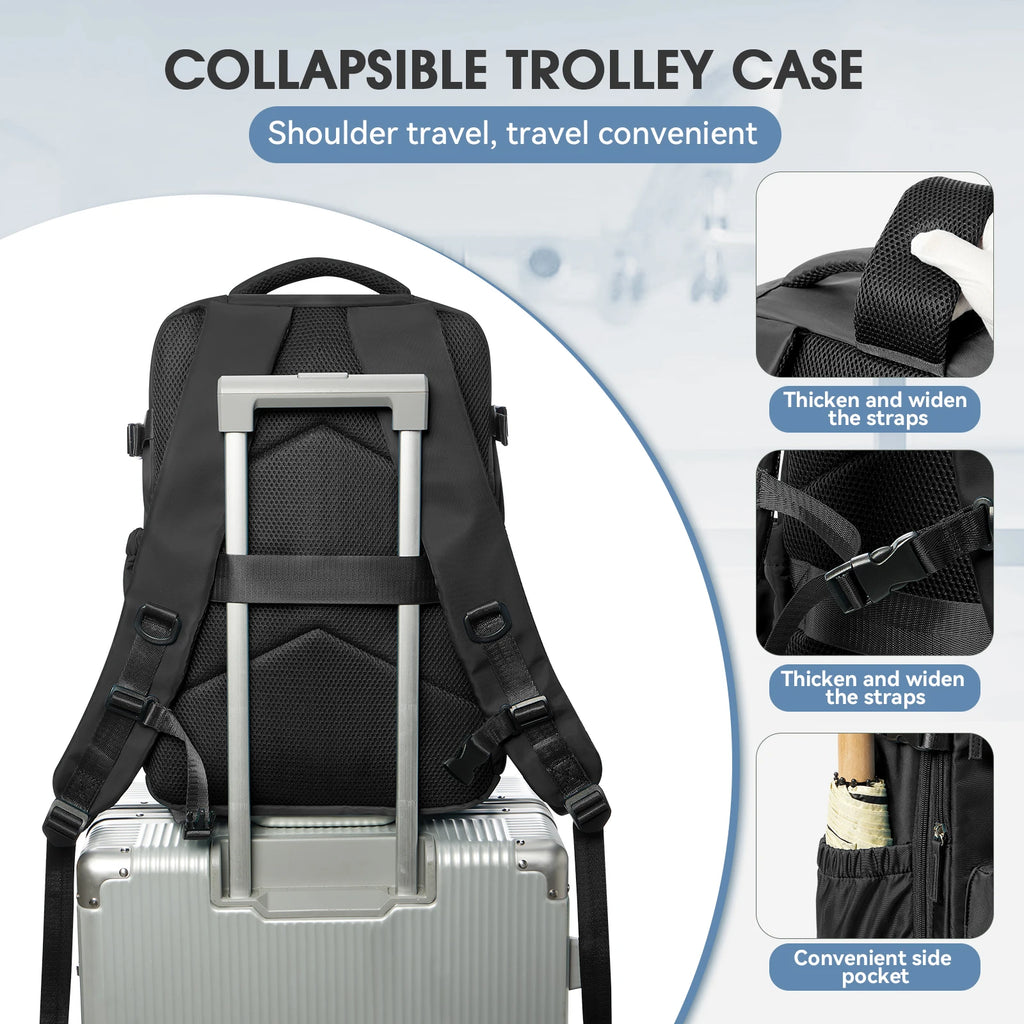 FLCC Vacuum Compression Travel Backpack – Expandable Laptop Backpack with Optional Vacuum Pump