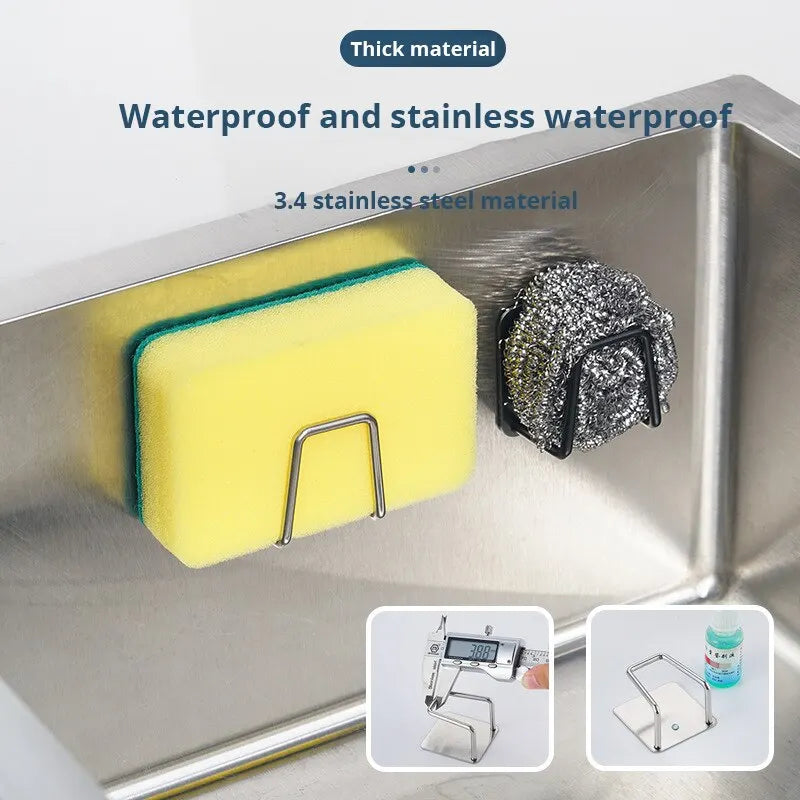 Stainless Steel Sink Sponge Holder – Suction Cup Kitchen Organizer