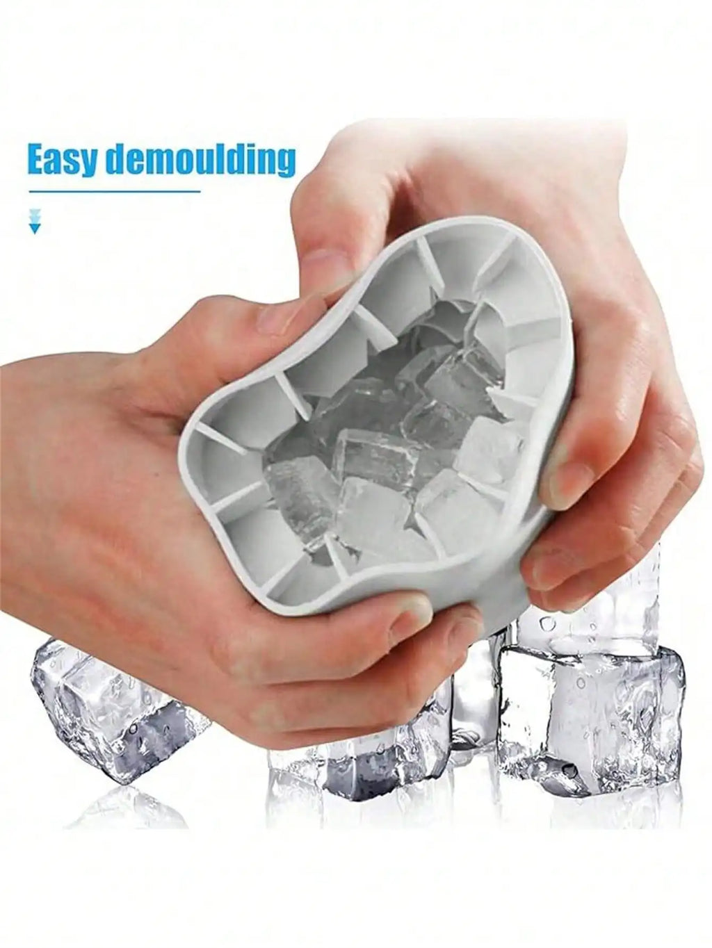 Silicone Ice Cube Tray with Lid – Easy Release Ice Maker Mold for Home & Kitchen