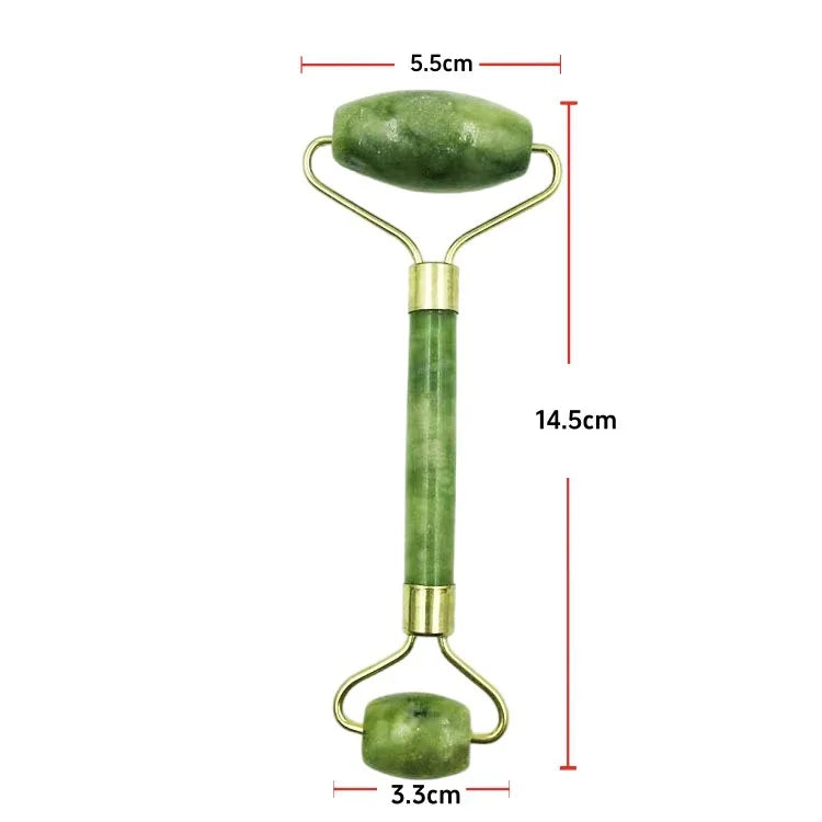 Natural Jade Massage Roller & Gua Sha Set – Facial and Body Massage Tool