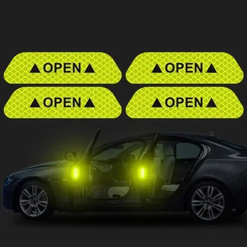4PCS Reflective Car Door Warning Stickers