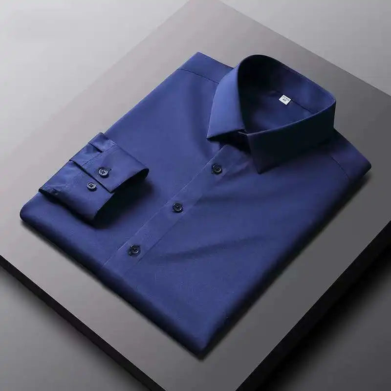 AURELLE Men's Long Sleeve Wrinkle-Resistant Casual Shirt – Business Casual Style