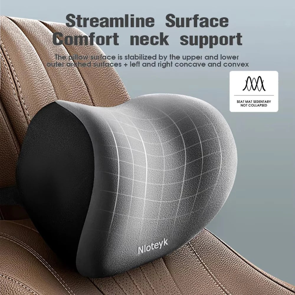 Memory Foam Car Neck Pillow – Ergonomic Headrest & Neck Support Cushion