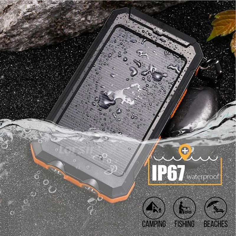 80000mAh Solar Power Bank | Portable Fast Charger with LED Flashlight & Dual USB