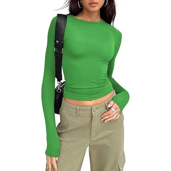 Women’s Long Sleeve Slim Fit Crew Neck Top