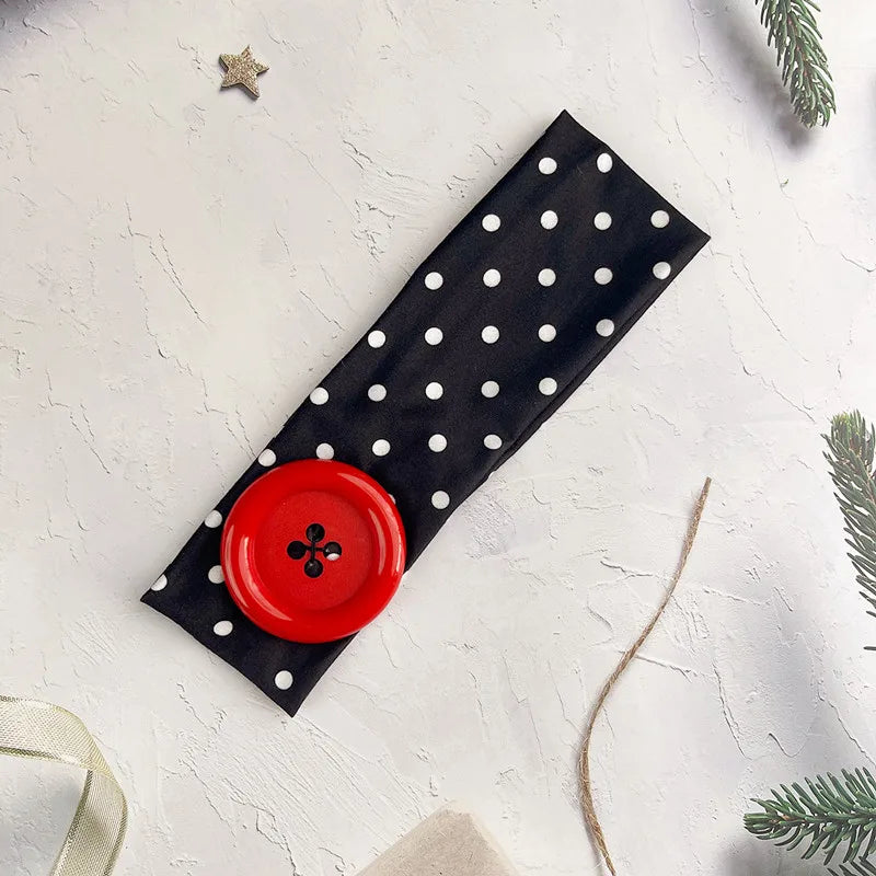 Y2K Retro Polka Dot Stretch Headband