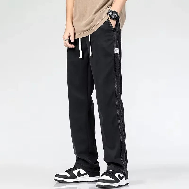 Men’s Lyocell Drawstring Jeans – Lightweight Straight-Leg Casual Pants