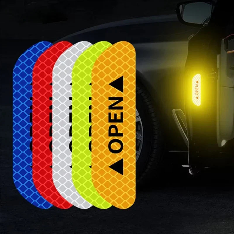 4PCS Reflective Car Door Warning Stickers