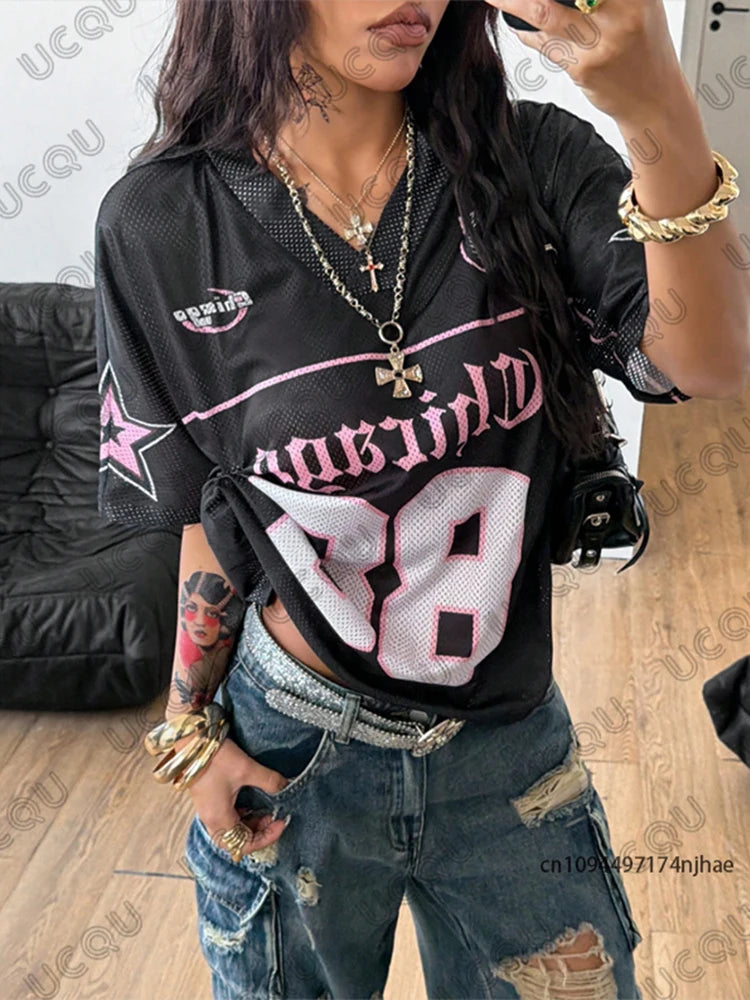 Women’s Chicago No. 88 Oversized Football Jersey T-Shirt