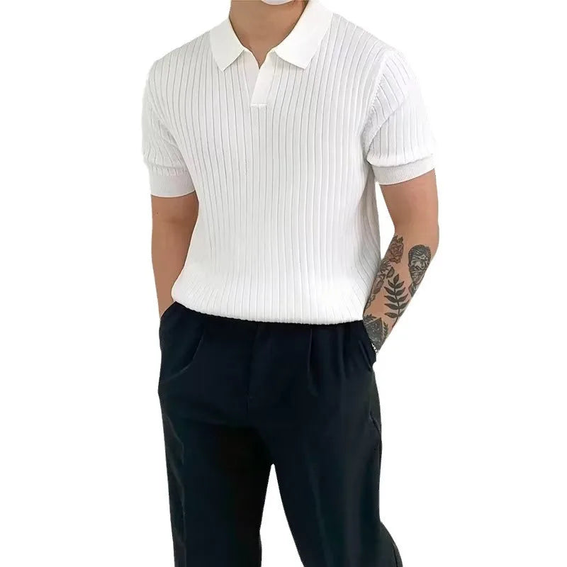 AURELLE Men's Quick-Dry Golf Polo Shirt – Slim Fit Athletic Performance Tee