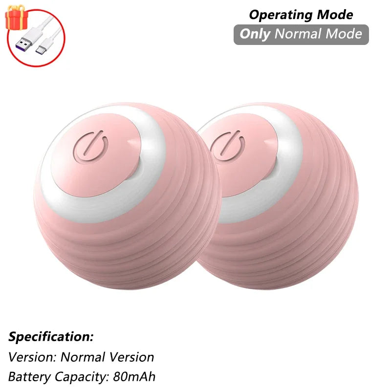 Interactive Automatic Rolling Cat Ball with Moving Tail – Rechargeable Smart Pet Toy