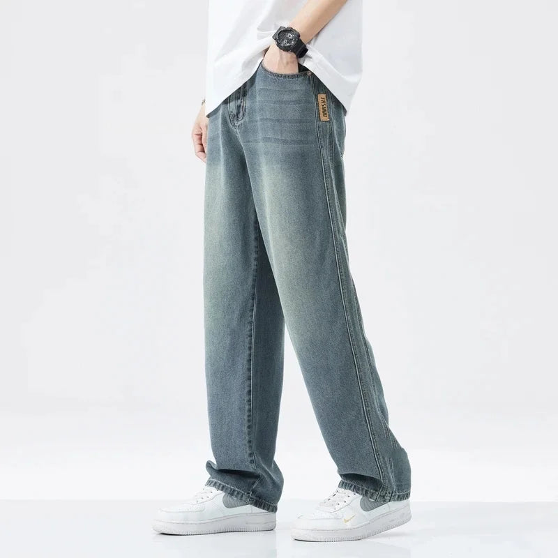 Men’s Lyocell Stretch Jeans – Soft Straight-Leg Casual Denim Pants